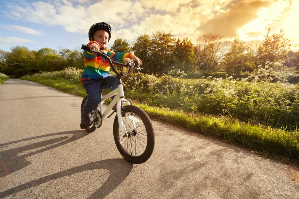 young child riding bike