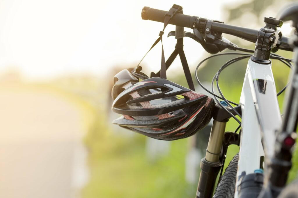 helmet resting on an eBike